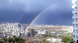 رنگین کمان در آسمان تهران در آخرین روز سال