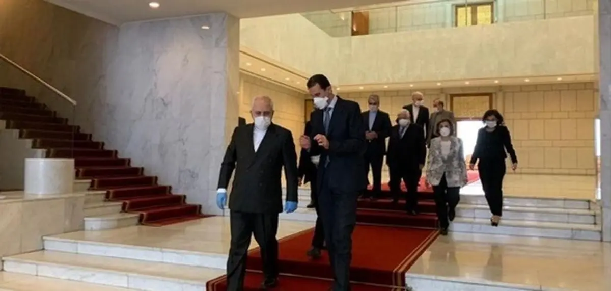 دیدار ظریف و بشار اسد با چاشنی ماسک و دستکش