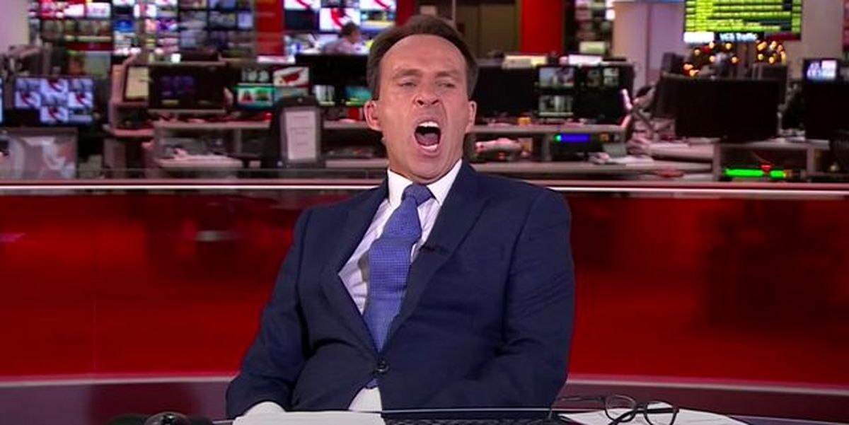 ویدئو | خمیازه گوینده BBC روی آنتن زنده