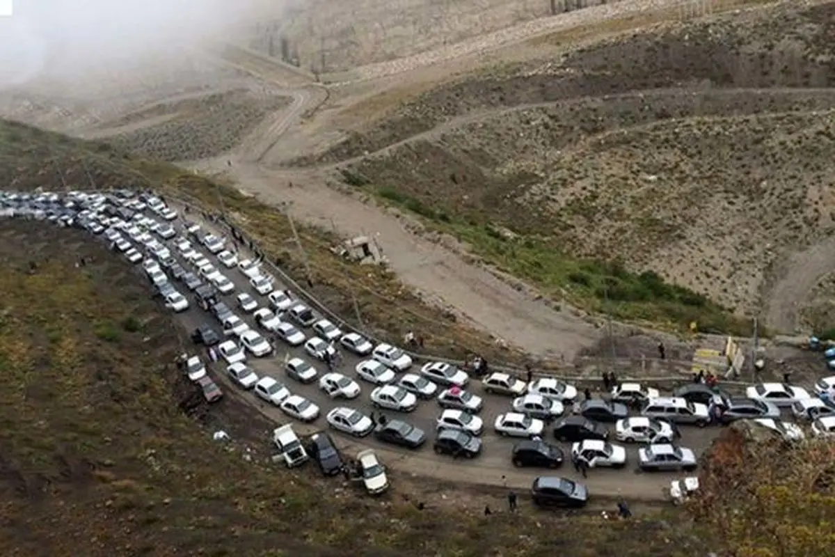 عکس | ترافیک سنگین خودروها در جاده چالوس