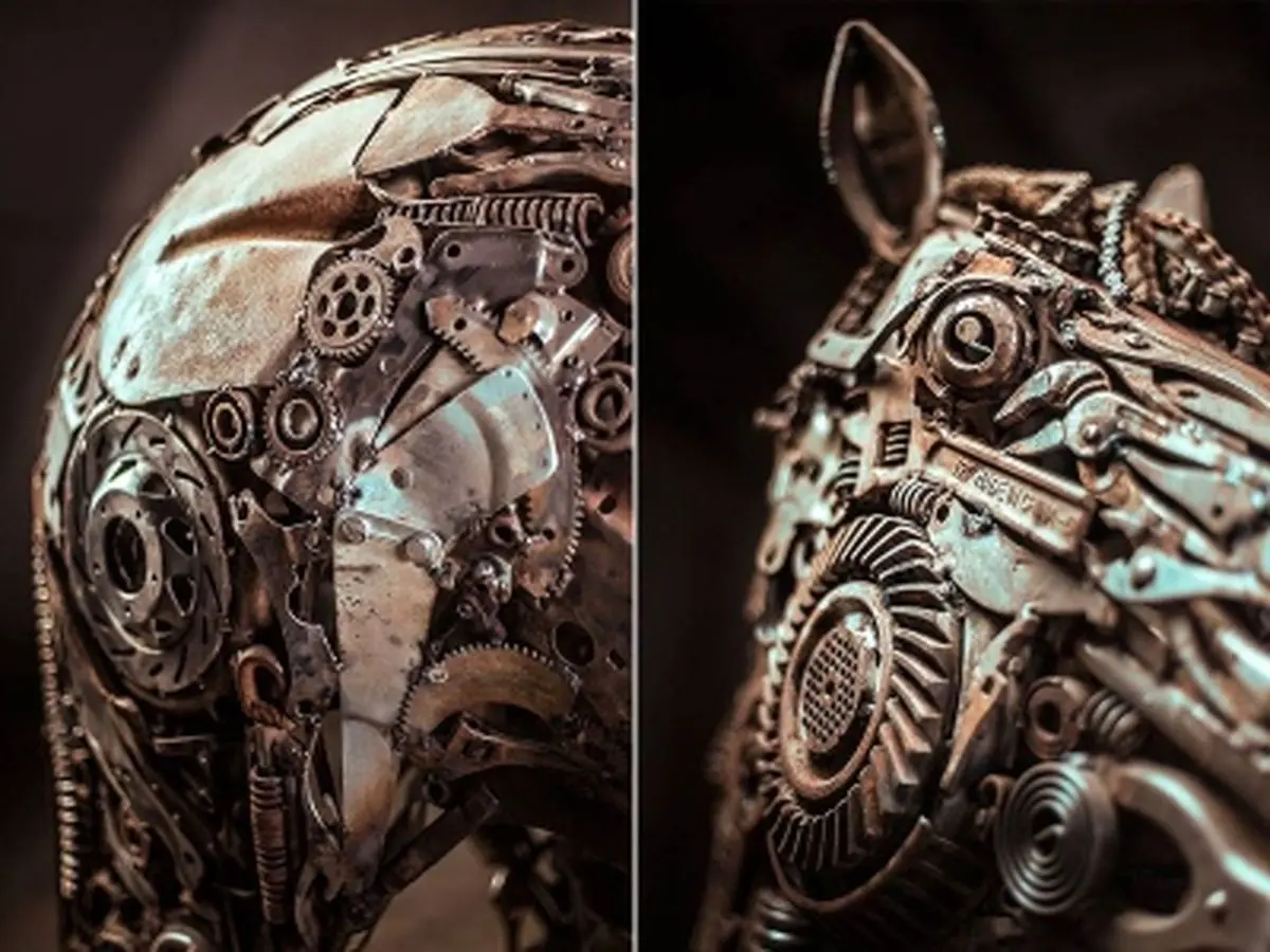 اثر زیبای هنرمند ایرانی از ضایعات : اسب بالدار