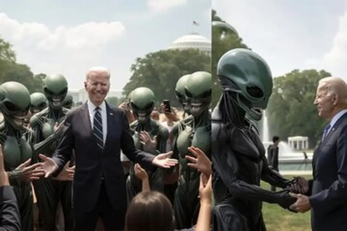 شوخی هوش مصنوعی با جو بایدن و آدم‌فضایی‌ها