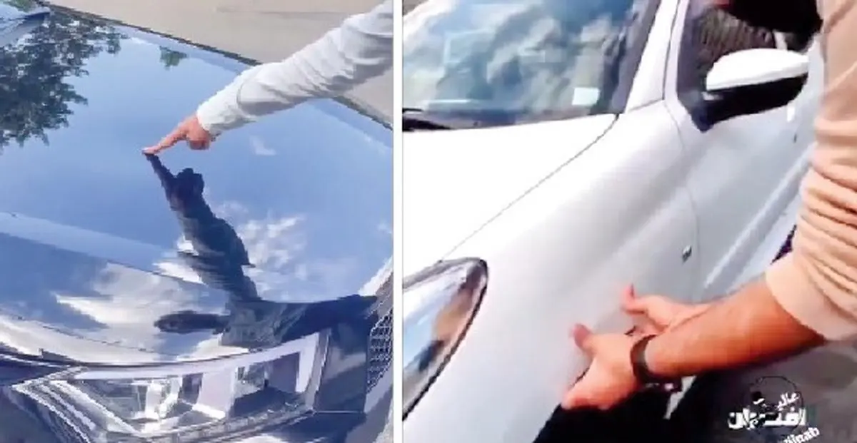 حماسه عجیب فرو رفتن بدنه ‌خودروها