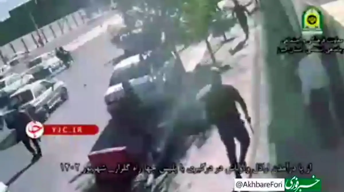 ببینید | حمله‌ور شدن یک فرد به مردم با سلاح سرد در استان البرز