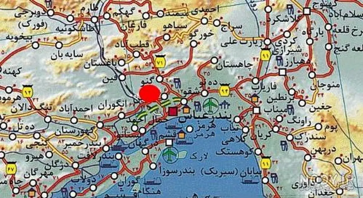وقوع زلزله نسبتا شدید در بندرعباس