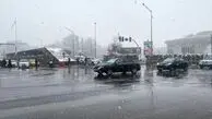برف و باران در راه تهران