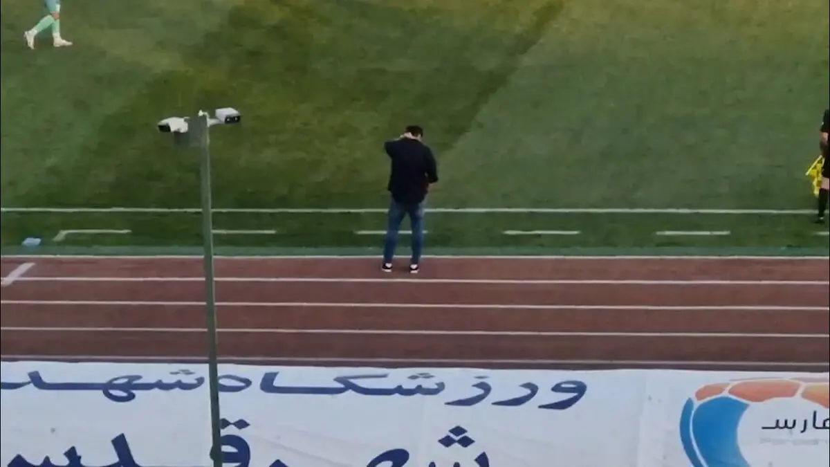واکنش پیروز قربانی پس از گل اول پیکان