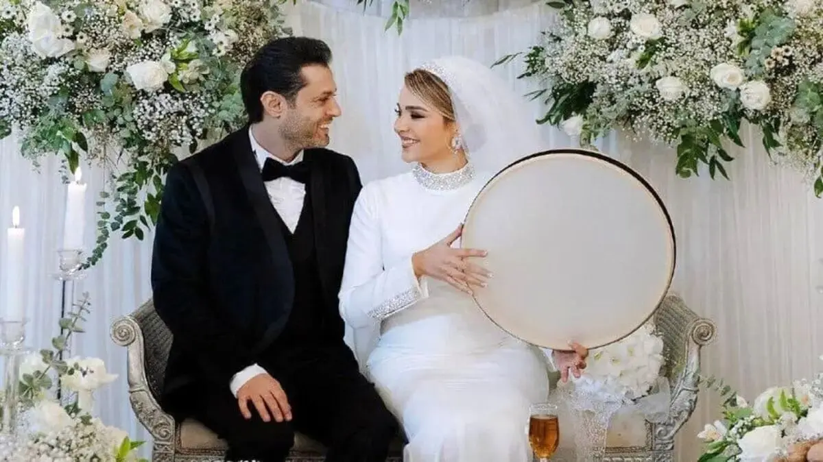 دف نوازی مهرناز دبیرزاده همسر روزبه معینی پای سفره هفت سین