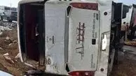 افزایش شمار جان‌باختگان حادثه واژگونی اتوبوس در کرمان به 15 نفر