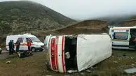 واژگونی مینی‌بوس حامل دانش‌آموزان در جاده ملکان – بناب