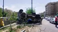 برخورد کامیون کپسول اکسیژن با نرده های بزرگراه یک کشته برجای گذاشت