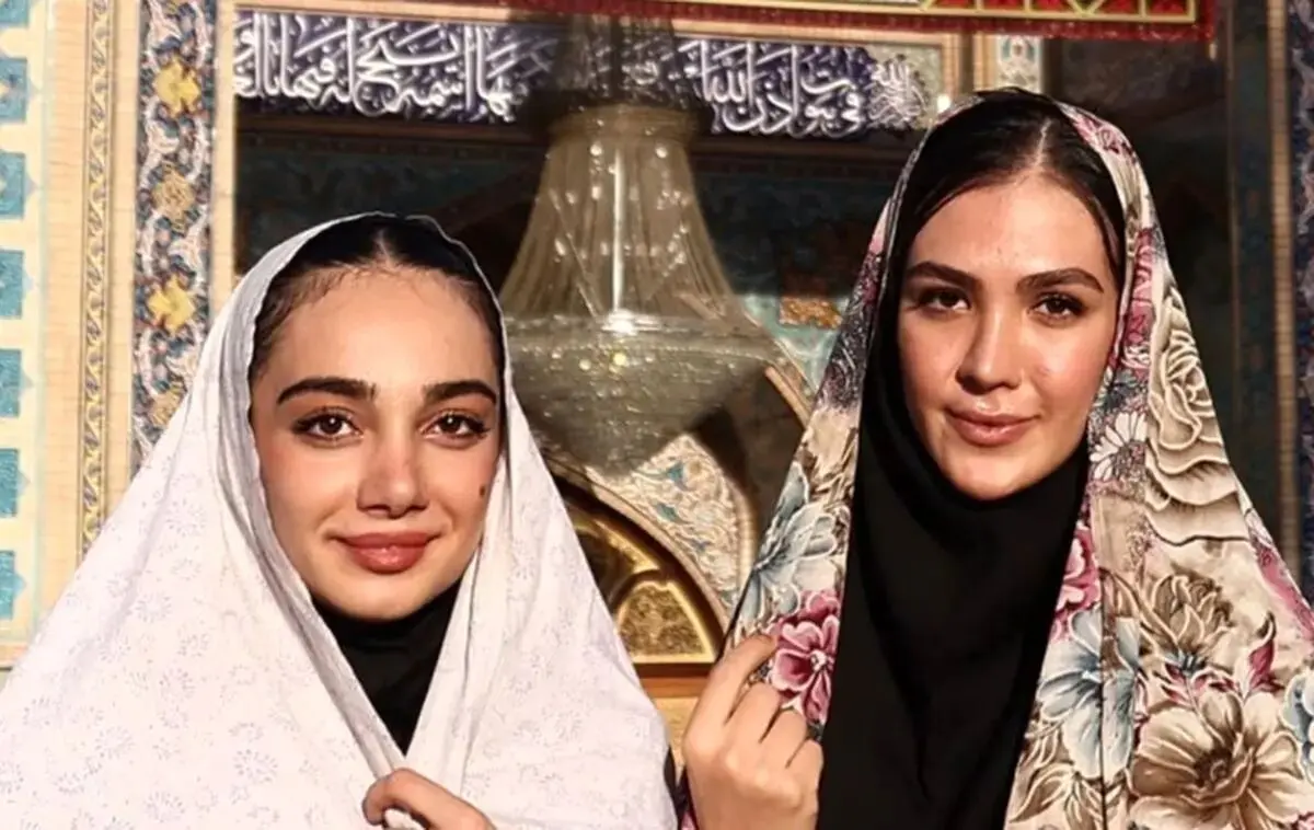 بازیکنان خانم تیم ملی والیبال در امام زاده صالح