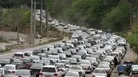ترافیک سنگین در جاده چالوس از شمال به جنوب