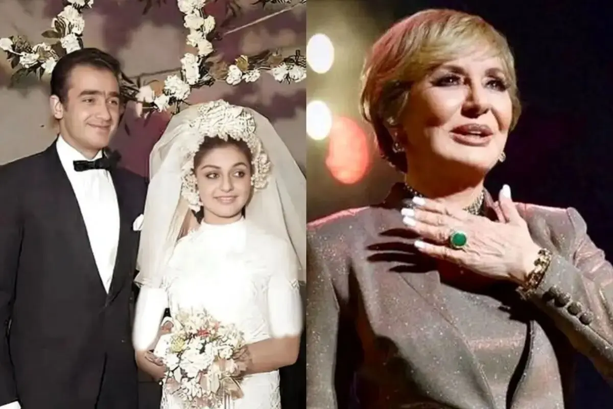 گوگوش در ۱۷ سالگی با لباس عروس؛ تصویر کمیاب از مراسم عروسی در کنار مادرشوهر