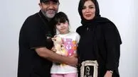 عکس سینه‌زنی مهران غفوریان و دخترش هانا در هیئت عزاداری