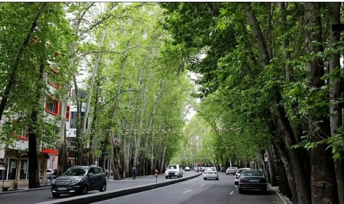 عکس رنگی خیابان ولیعصر در دهه ۴۰