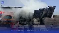 مهار آتش‌سوزی مهیب در انبار کالا بزرگراه بابایی