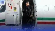 2 زن خلبان میزبان خانم وزیر در پرواز گناباد