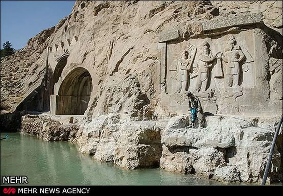 چشمه‌های چندهزار ساله طاق بستان ناگهان دیشب خشکیدند