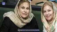 عکس| سفر زمان؛ عکس یادگاری «مهرانه مهین ترابی» و «ایرج قادری» در پشت‌صحنه یک فیلم