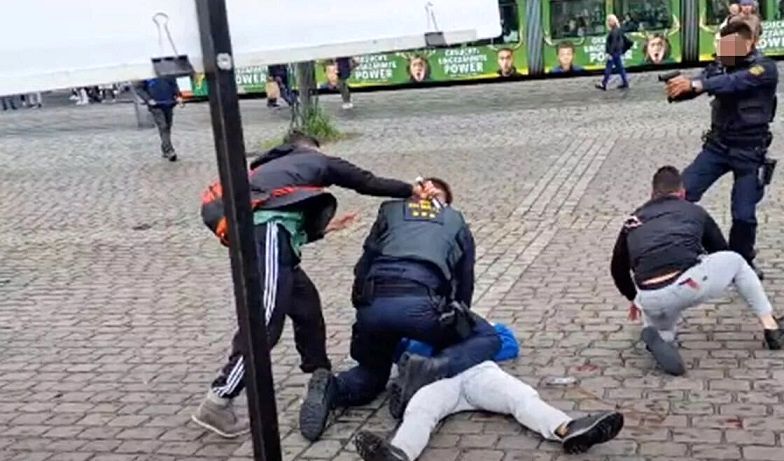 ویدئو | حمله وحشیانه یک فرد با سلاح سرد به پلیس آلمان (16+)