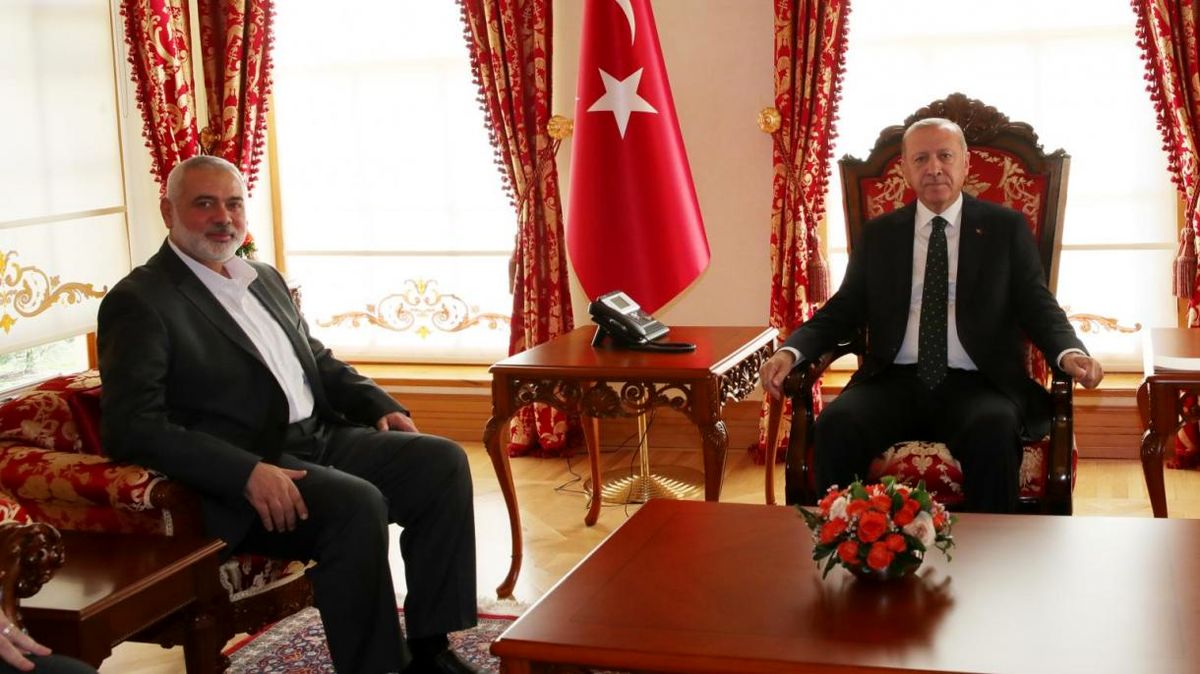 عکس| اولین تصویر از دیدار رهبر حماس با اردوغان 