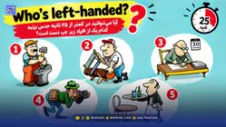 معما؛ آیا می توانید در کمتر از 25 ثانیه حدس بزنید کدام یک از افراد زیر چپ دست است؟