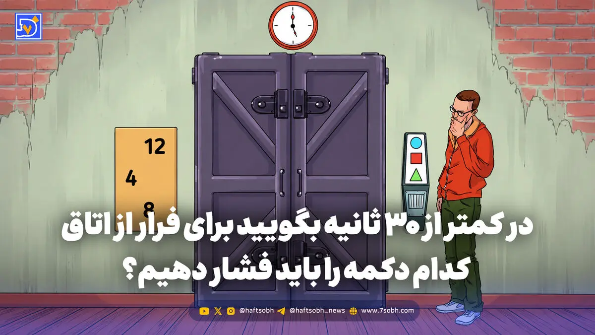 معما؛ در کمتر از 30 ثانیه بگویید برای فرار از اتاق کدام دکمه را باید فشار دهیم؟