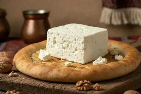 پنیر لیقوان تبریز و نان سبوس دار