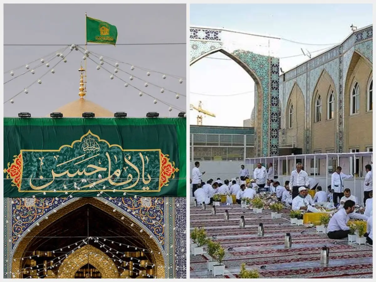 توزیع ۱۰۰۰۰ افطاری و گل‌آرایی حرم رضوی در شب میلاد امام حسن مجتبی (ع) + ویدیو