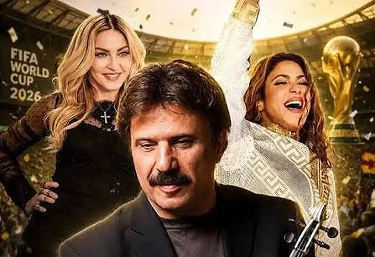 بیژن مرتضوی همراه با شکیرا، مدونا و گروه بی‌تی‌اس در فینال جام جهانی