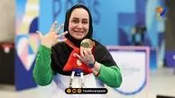 قاب خانوادگی ساره جوانمردی در پاریس با مدال طلای المپیک