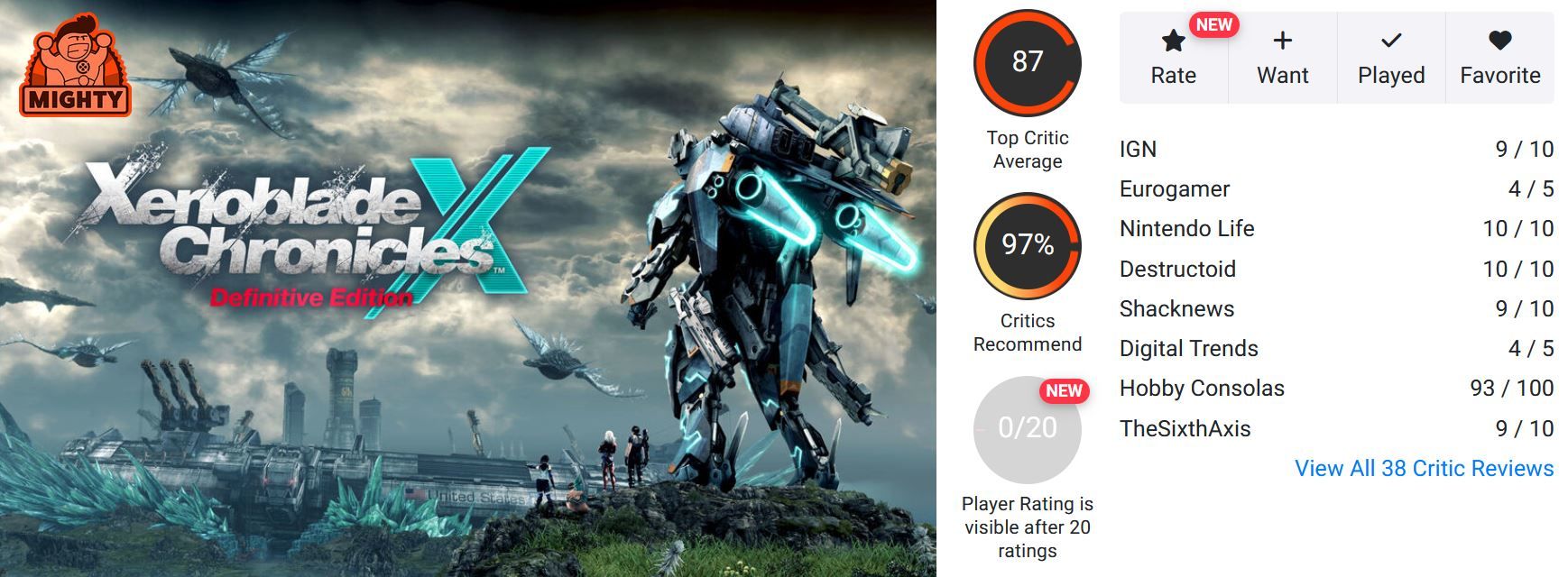 نقدها و نمرات بازی Xenoblade Chronicles X: Definitive Edition منتشر شدند - گیمفا