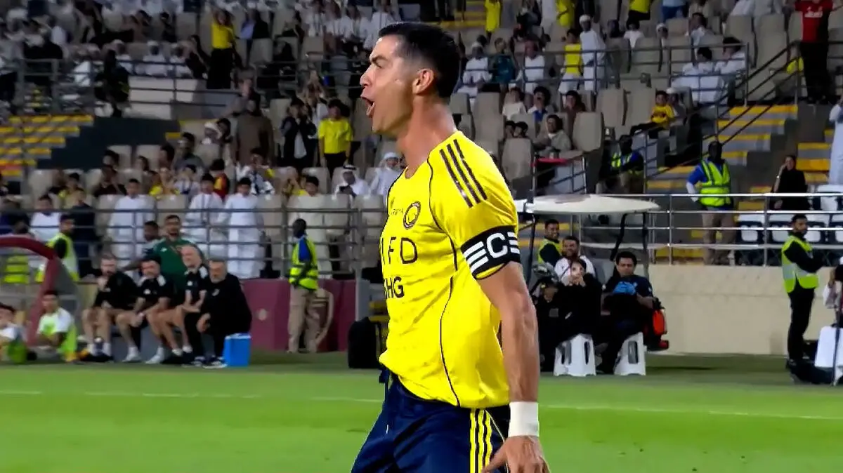 گل اول النصر به الوحده توسط کریستیانو رونالدو