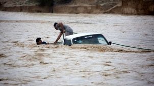 سیل شدید در فیروزکوه + فیلم