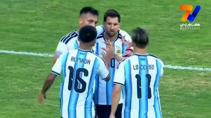 گل اول آرژانتین به آنگولا با پاس لیونل مسی
