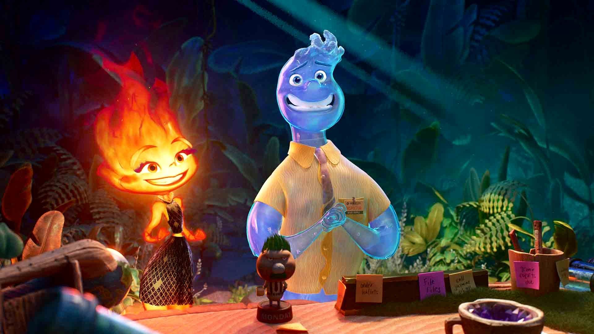 شخصیت امبر و وید در انیمیشن Elemental