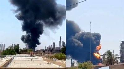 آتش سوزی پالایشگاه نفت آبادان؛ عملیات اطفای حریق ادامه دارد