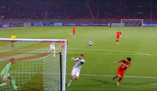 سانتر زیبای دانیال اسماعیلی فر و موقعیت عالی گلزنی برای هاشم نژاد مقابل دروازه الوحده