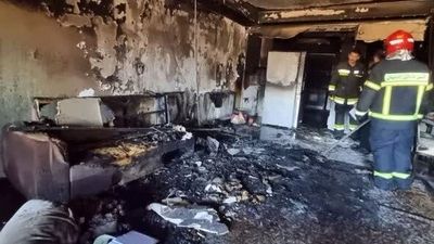 آتش سوزی وحشتناک درخت در مراسم افتتاحیه شهربازی کرمان