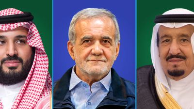 ببینید؛ استقبال شیک و صمیمانه الهام علی‌اف از پزشکیان در کاخ ریاست جمهوری باکو