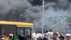 فیلم آتش‌سوزی و مرگ یک زن در موکب مرز مهران