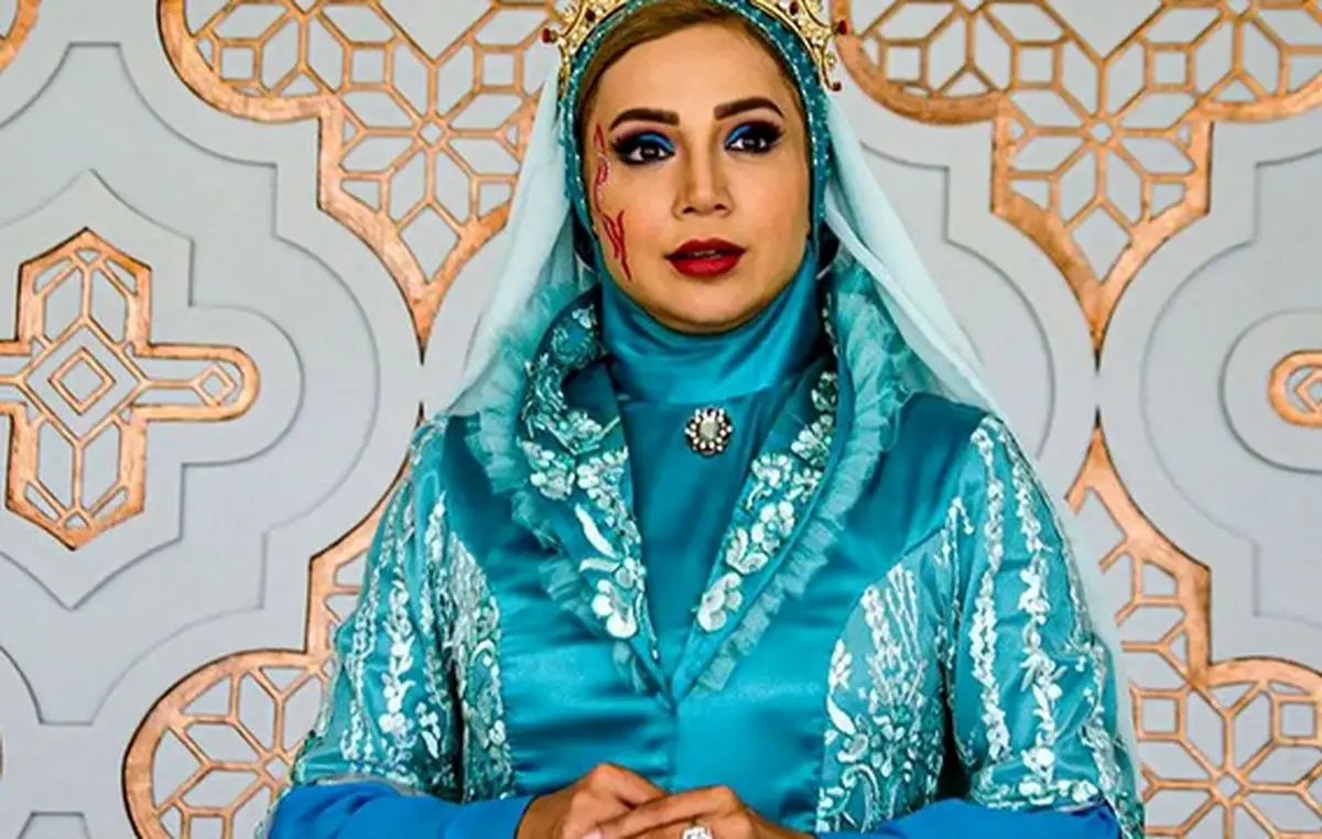 عکس لباس عروس شبنم قلی خانی / از تاج اعیانی تا حجاب کامل