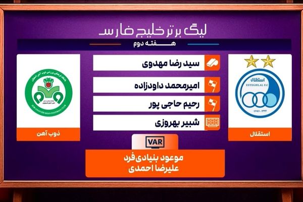 کارشناسی داوری دیدار استقلال - ذوب آهن