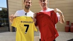 تبادل لباس میان ستارگان فوتبال و تنیس