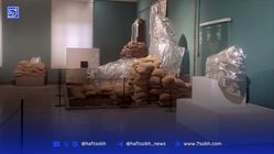 محافظت از مجسمه داریوش در موزه ملی ایران