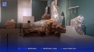 محافظت از مجسمه داریوش در موزه ملی ایران
