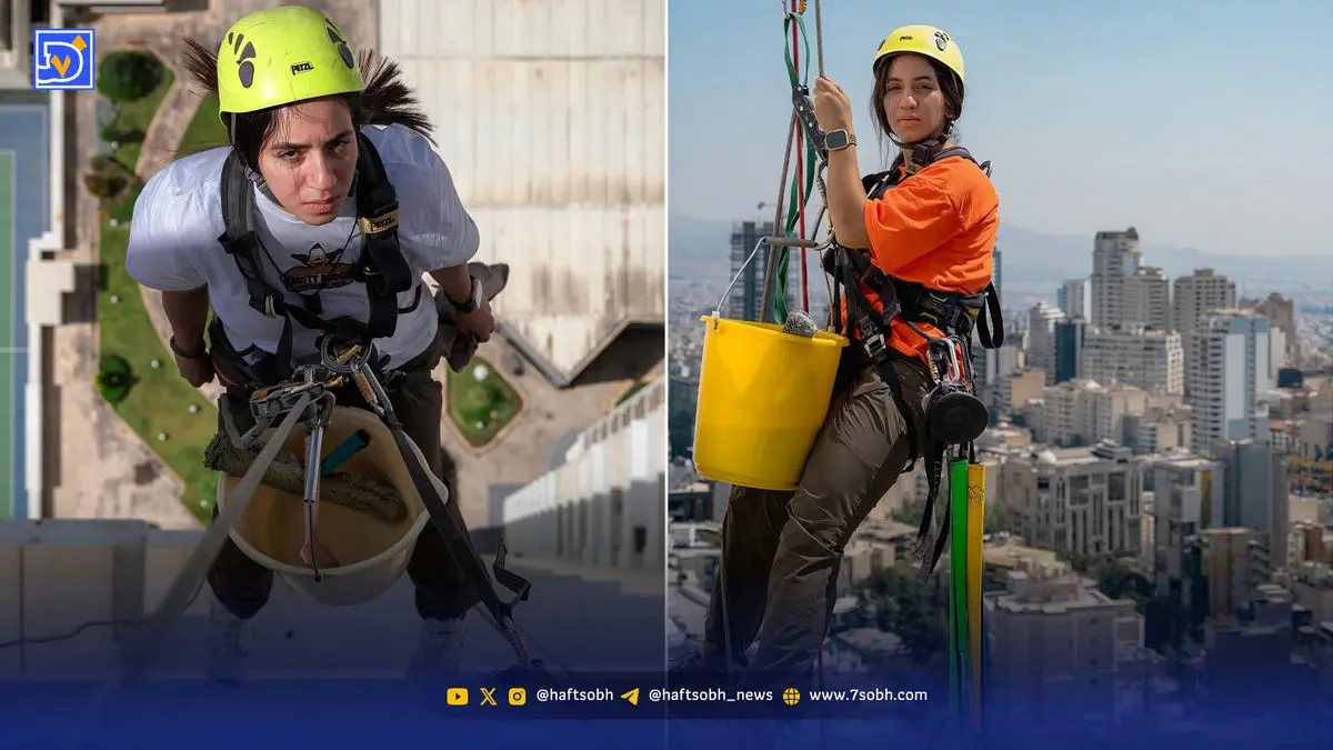قاب امروز | مونا؛‌ دختر شجاع دل آویزان از برج‌های تهران