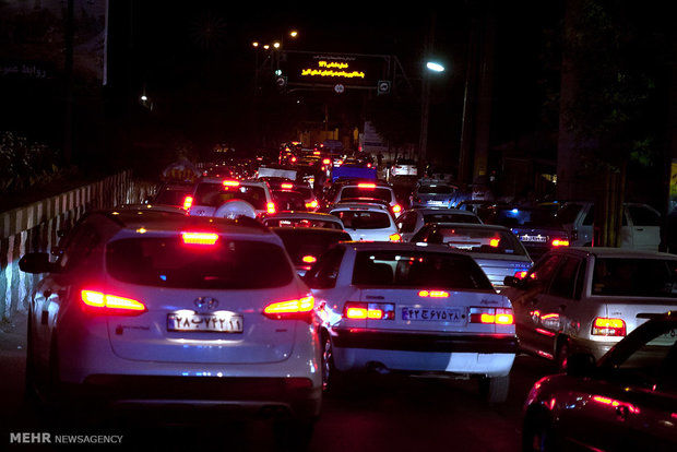 ترافیک سنگین در جاده کرج - چالوس