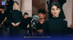 لاله مرزبان با استایل تمام مشکی ورساچه روی فرش قرمز ونیز